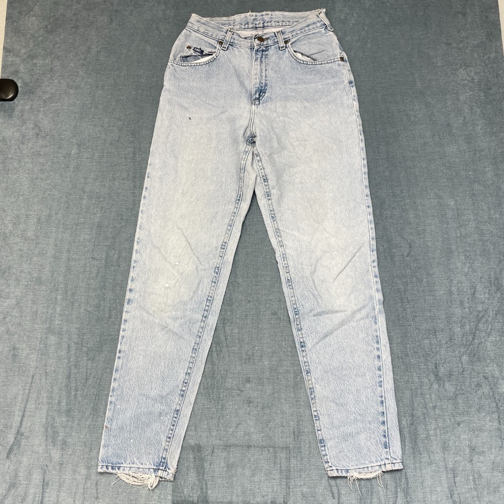 Lee Jeans Womens 28x31 Blue Denim Medium Wash Streetwear Tapered Leg Zip Fly